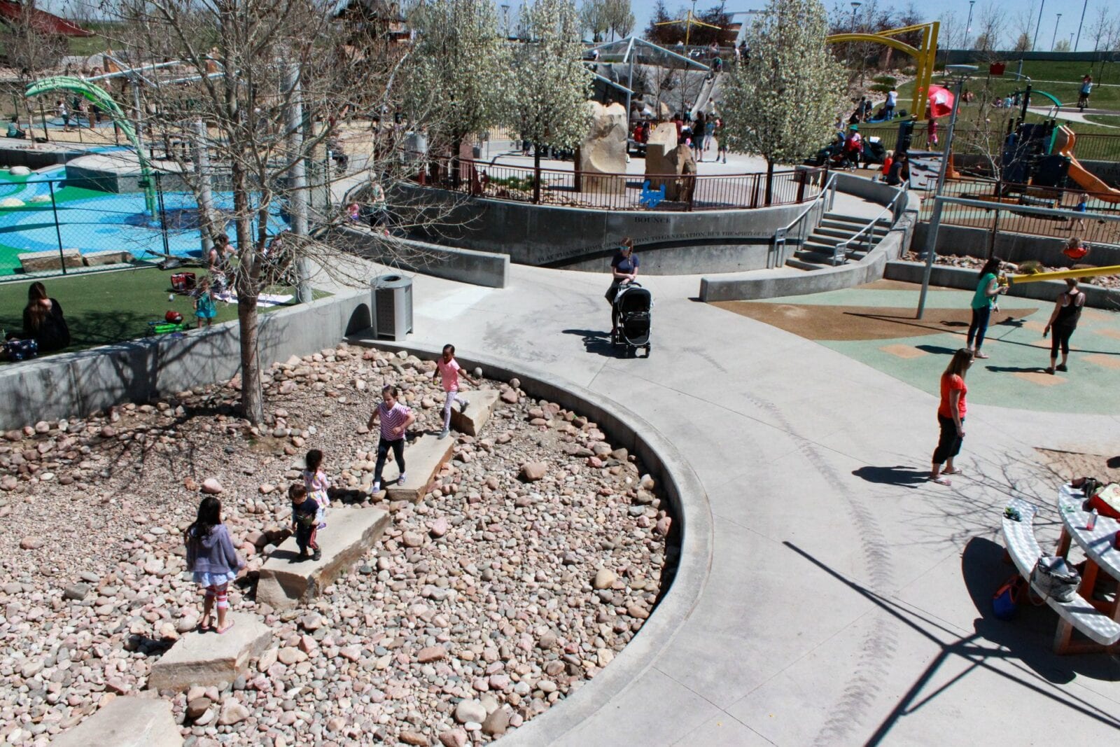 Image of the Centennial Center Park in Colorado with children playing