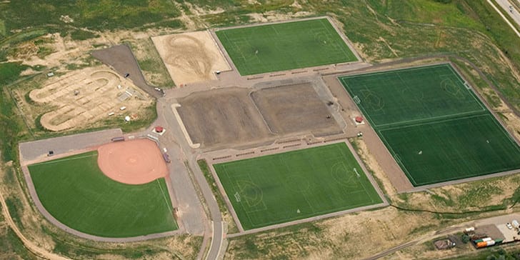 Image of the construction of the David A Lorenz Park in Highlands Ranch, Colorado