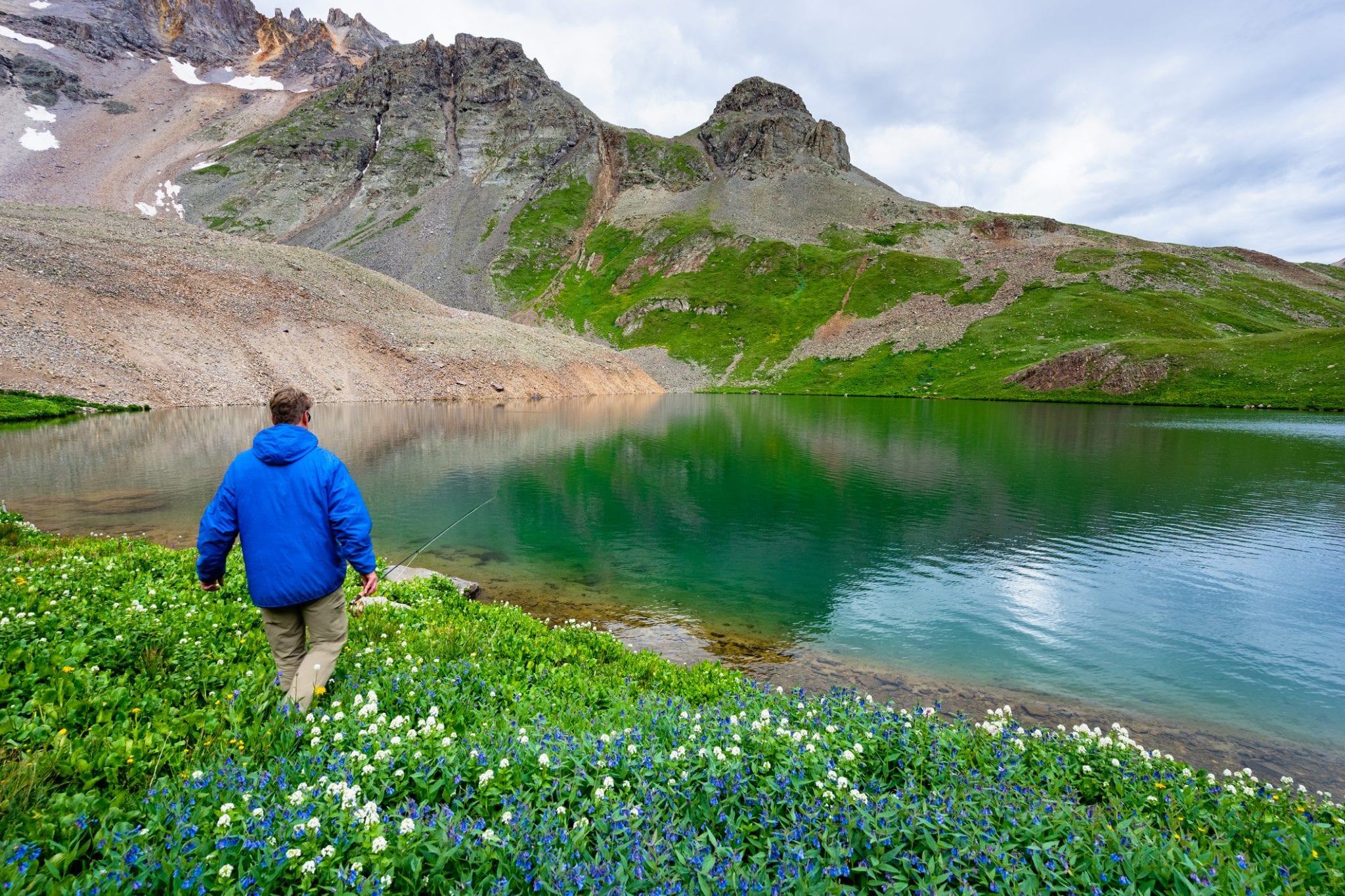 image of fly fishing at blue lakes colorado