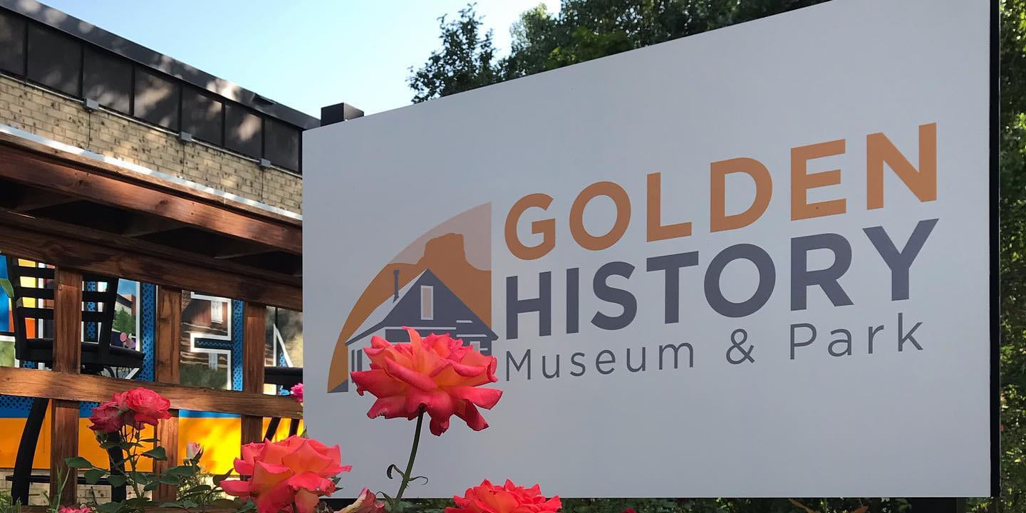 Image of the sign for the Golden History Museum & Park in Colorado