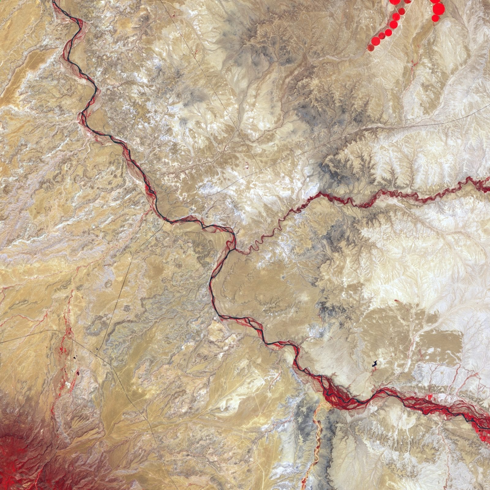 Image of the mancos river from a satellite