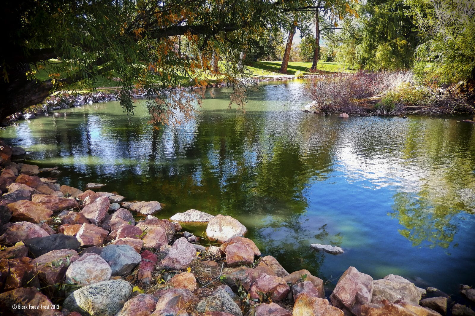 Image of a pond at the Monument Valley Park in Colorado Springs, Colorado