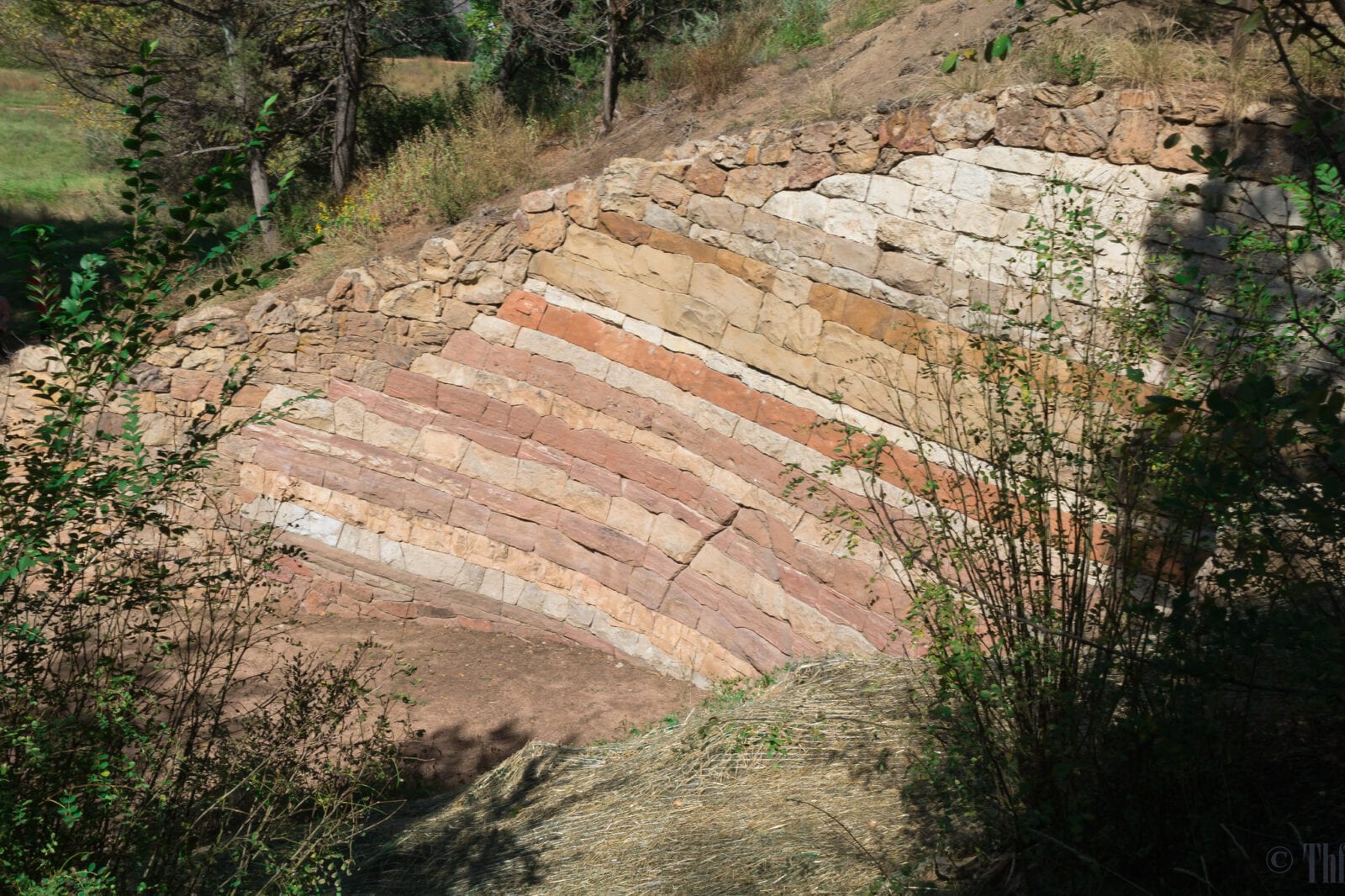 Image of the geological column at the Monument Valley Park in Colorado Springs, Colorado