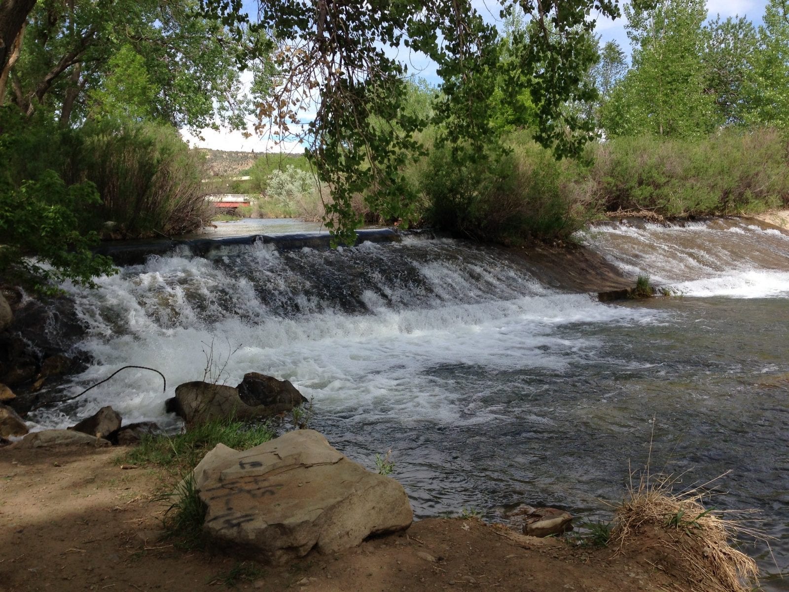 Image of a small waterfall along the Purgatoire River in Colorado