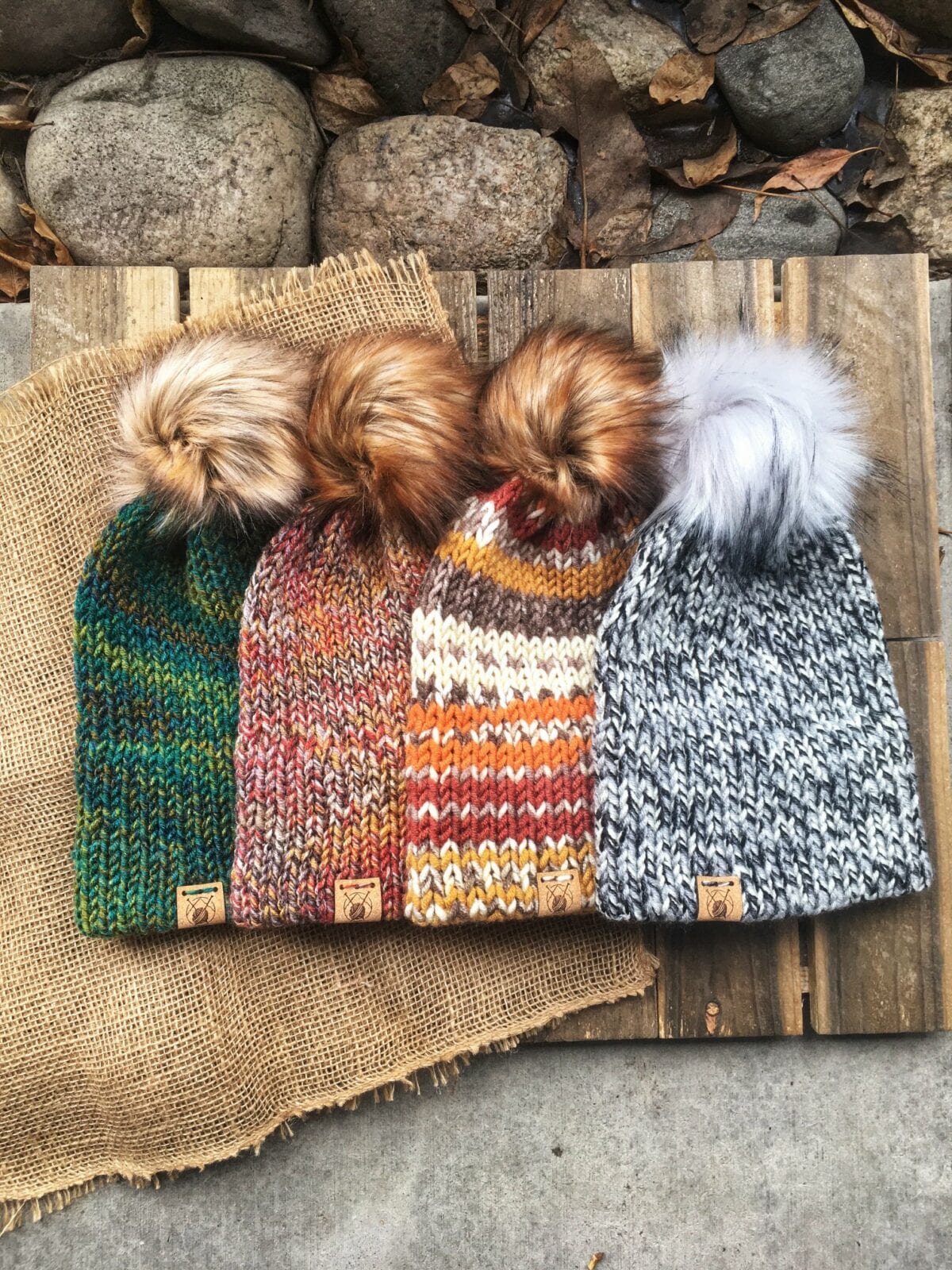 Image of some of the Smeeny Beanie hats