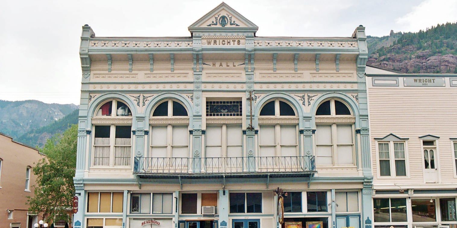 Image of the entrance to the Wright's Opera House in Ouray, Colorado