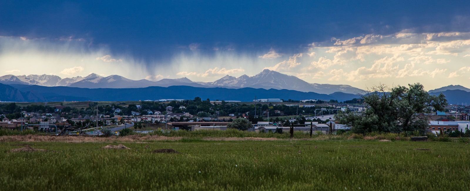 Image of the Front Range from the Hyland Ponds Open Space in Westminster, Colorado