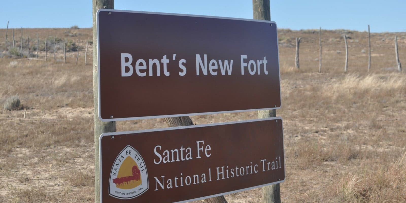 Image of the sign for Bent's New Fort in Lamar Colorado