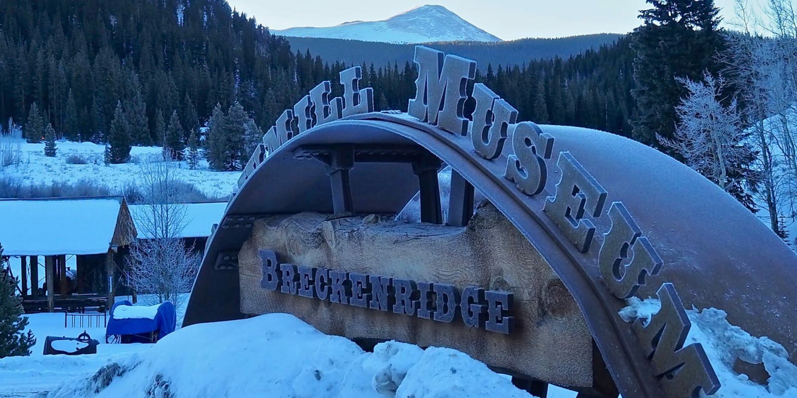 Image of the sign for the Breckenridge Sawmill Museum in Colorado