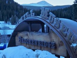 Image of the sign for the Breckenridge Sawmill Museum in Colorado