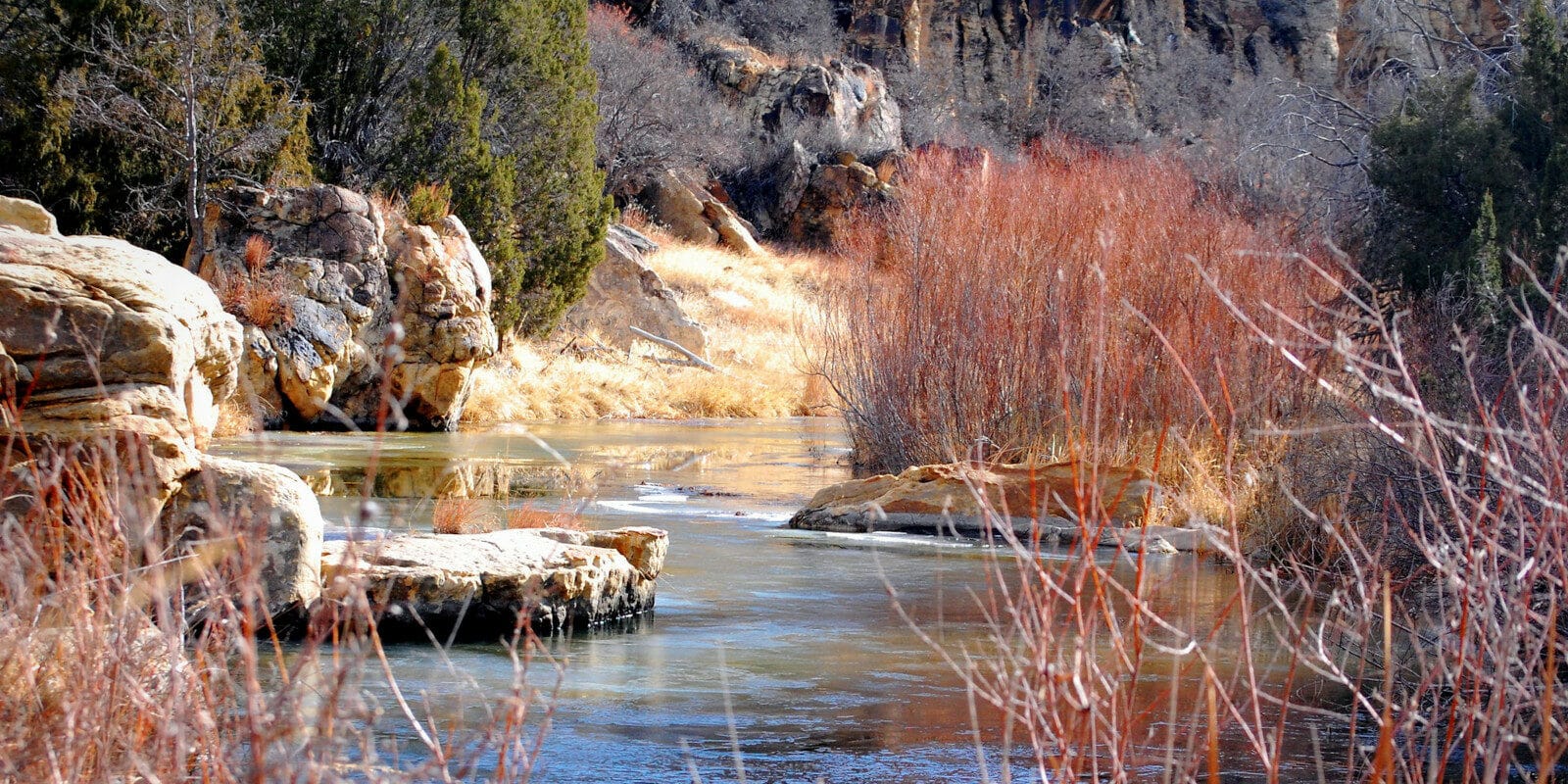 Image of the East Carrizo Creek running through Carrizo Canyon in Lamar, Colorado