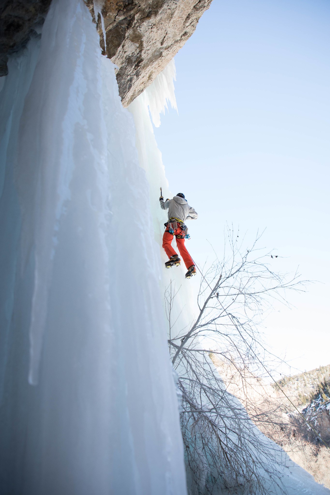 image of ice climbing at rifle mountain park