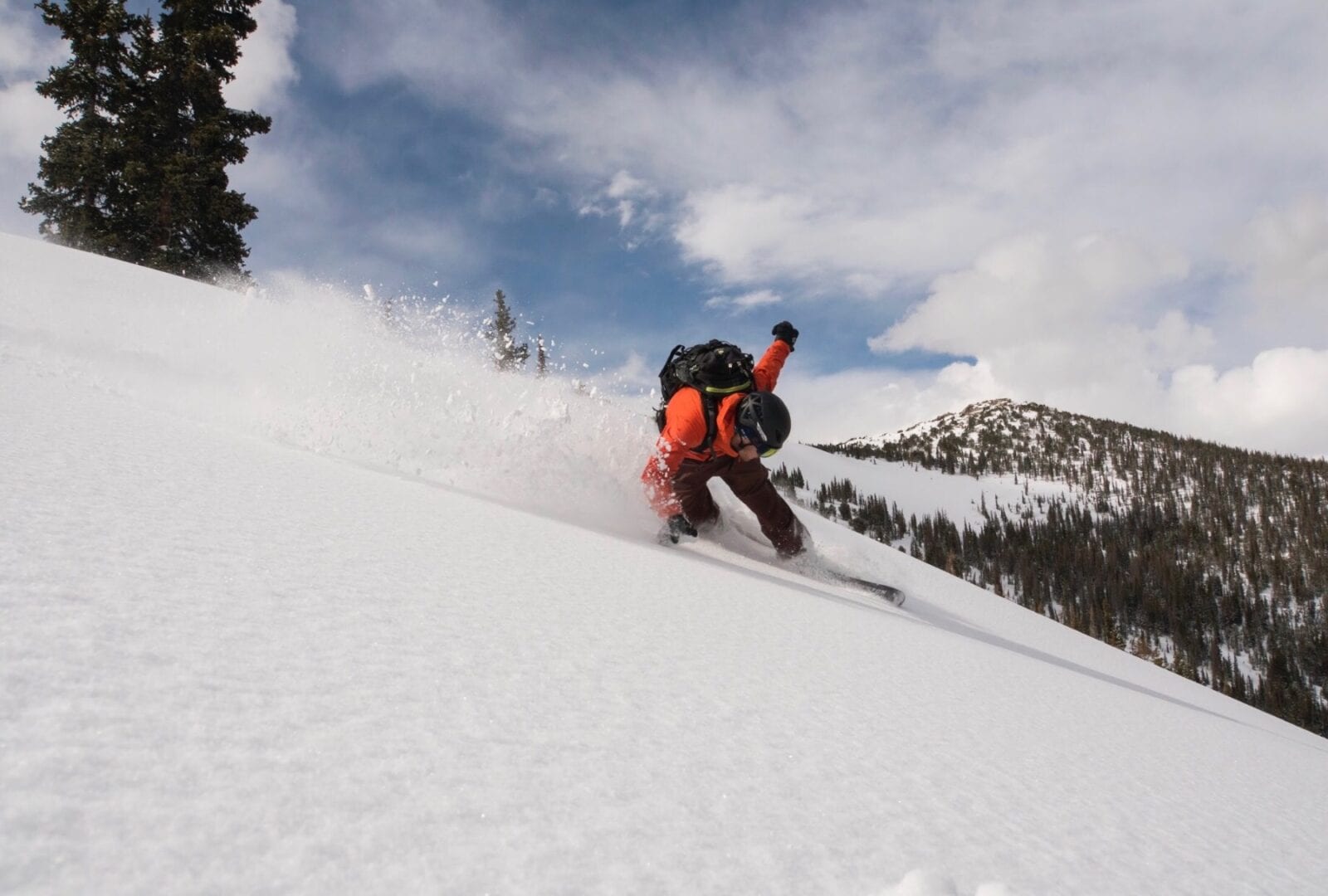 Image of a guy on a splitboard at at Kent Mountain Adventure Center in Estes Park, Colorado