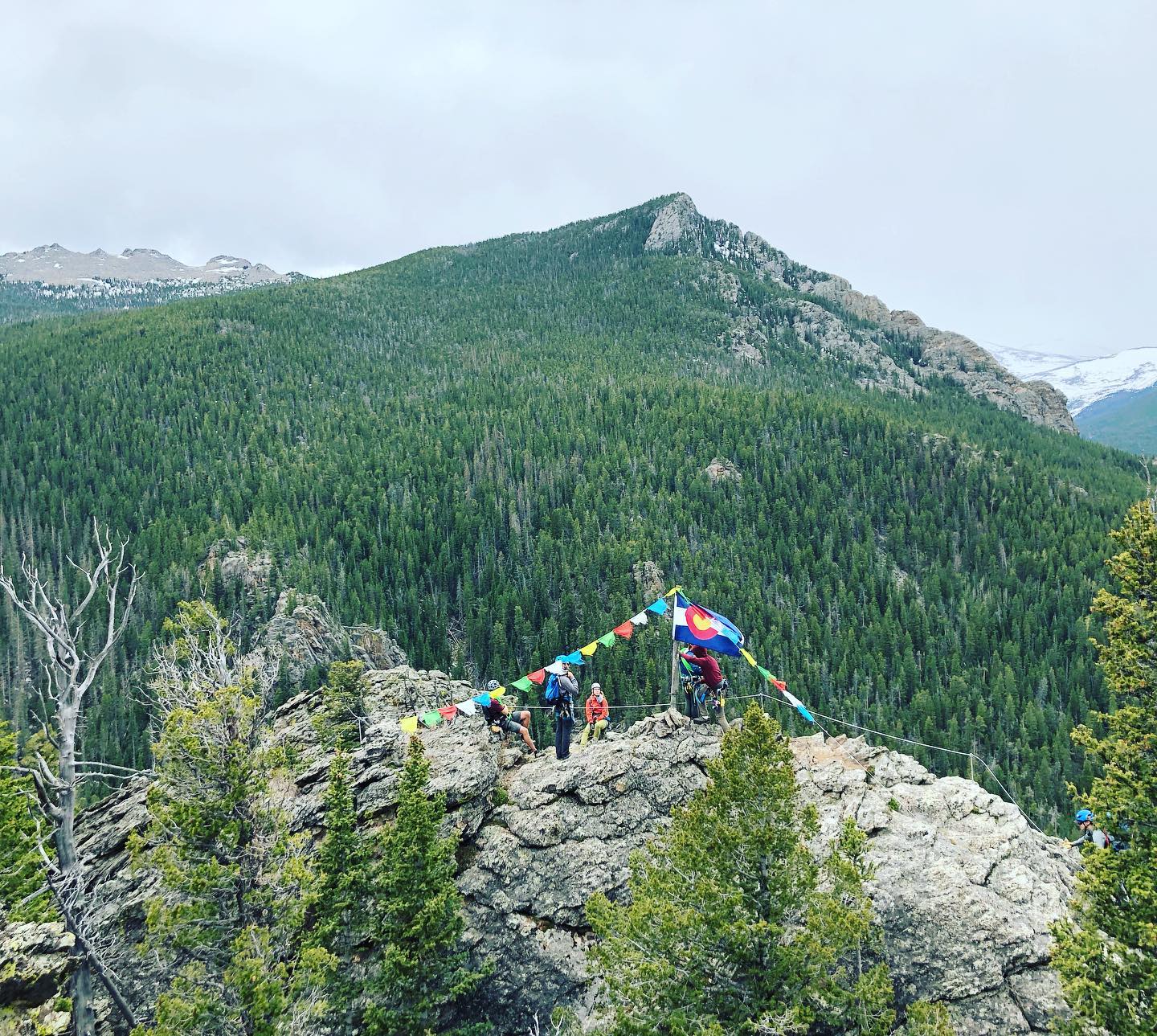 Image of the Colorado Flag at the Kent Mountain Adventure Center in Estes Park, Colorado