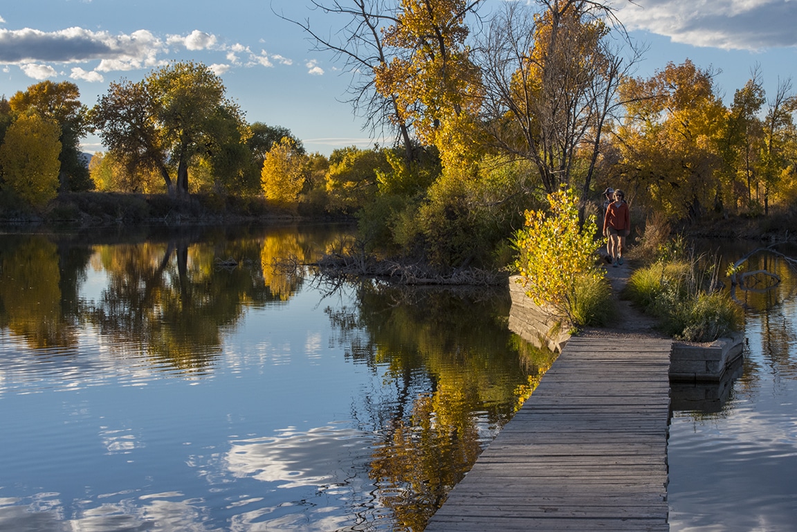 Image of the bridge at Riverbend Ponds Natural Area in Fort Collins, Colorado