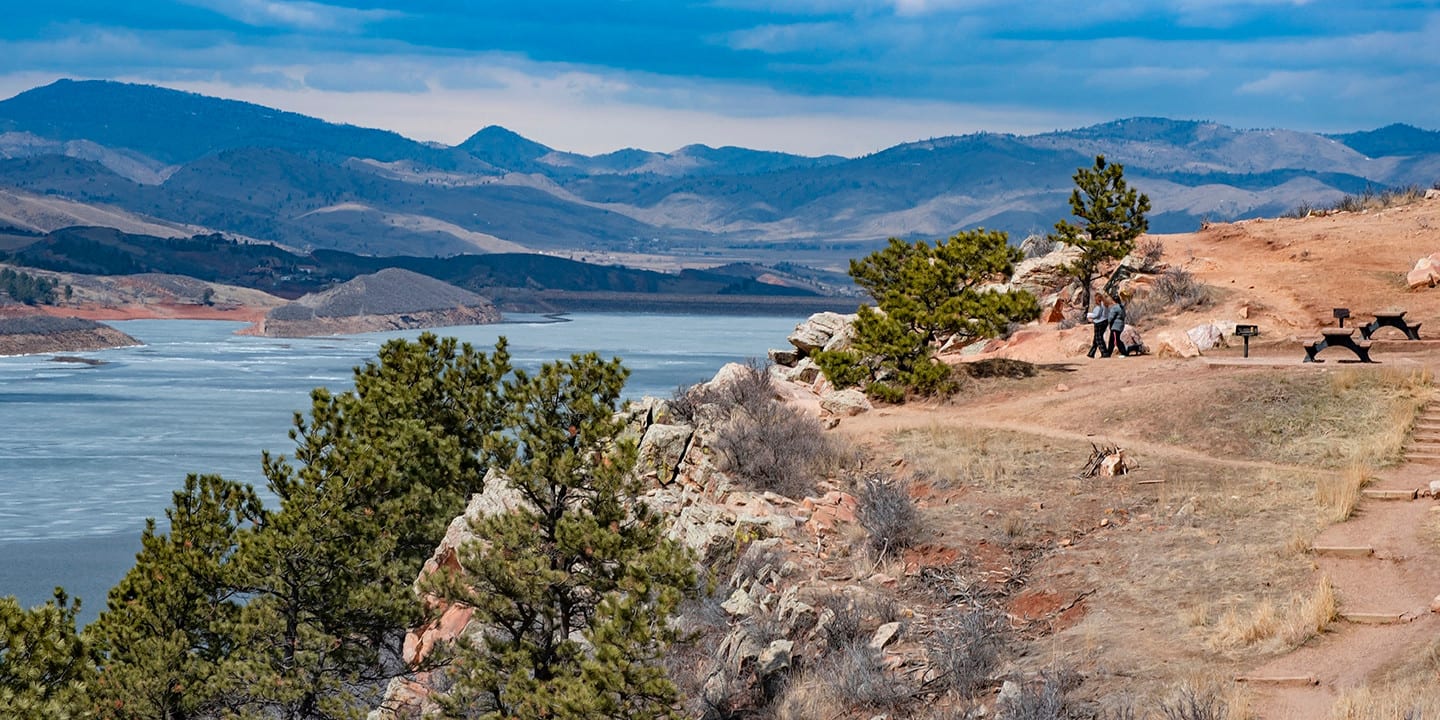 Image of Rotary Park looking out at Horsetooth Reservoir in Fort Collins, Colorado