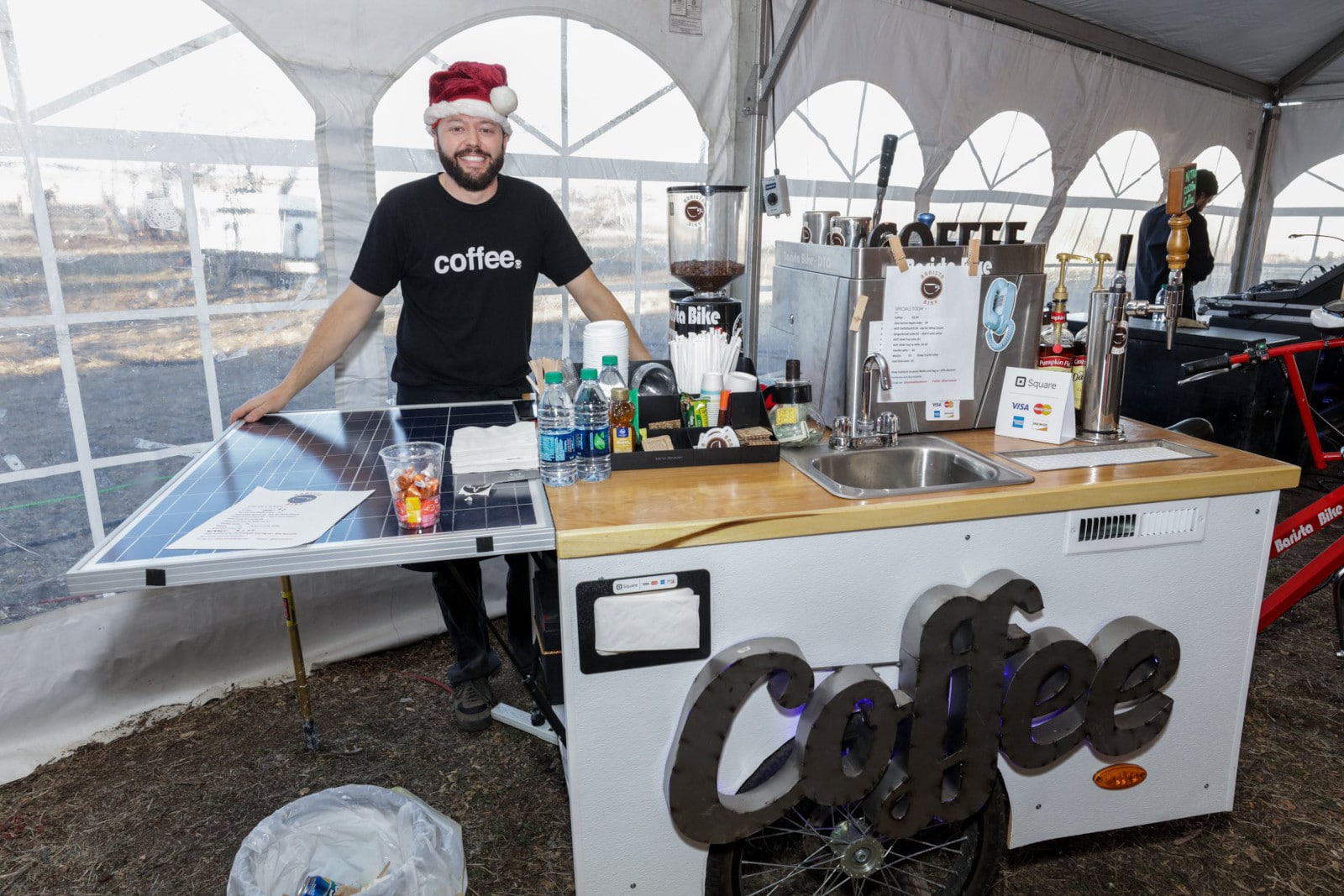 Image of a hot chocolate stand at Schweiger Ranch in Lone Tree, Colorado for the Christkindl Market