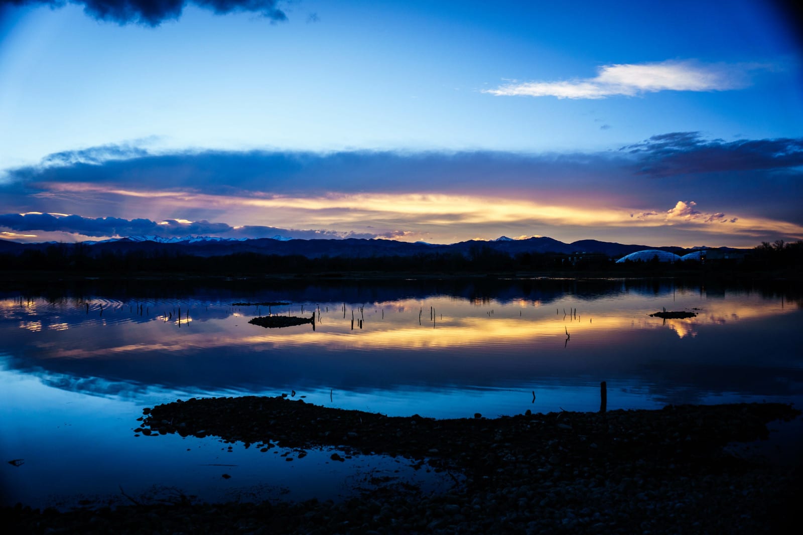 Image of the Walden Ponds Wildlife Habitat in Boulder, Colorado at sunset