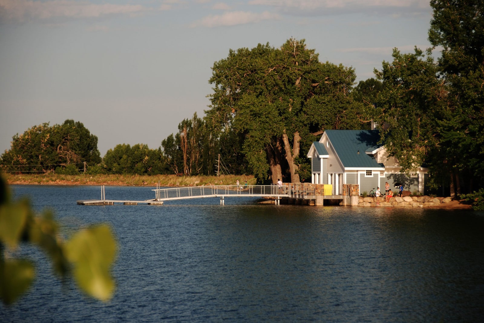 Image of the Waneka Lake boathouse in Lafayette, Colorado