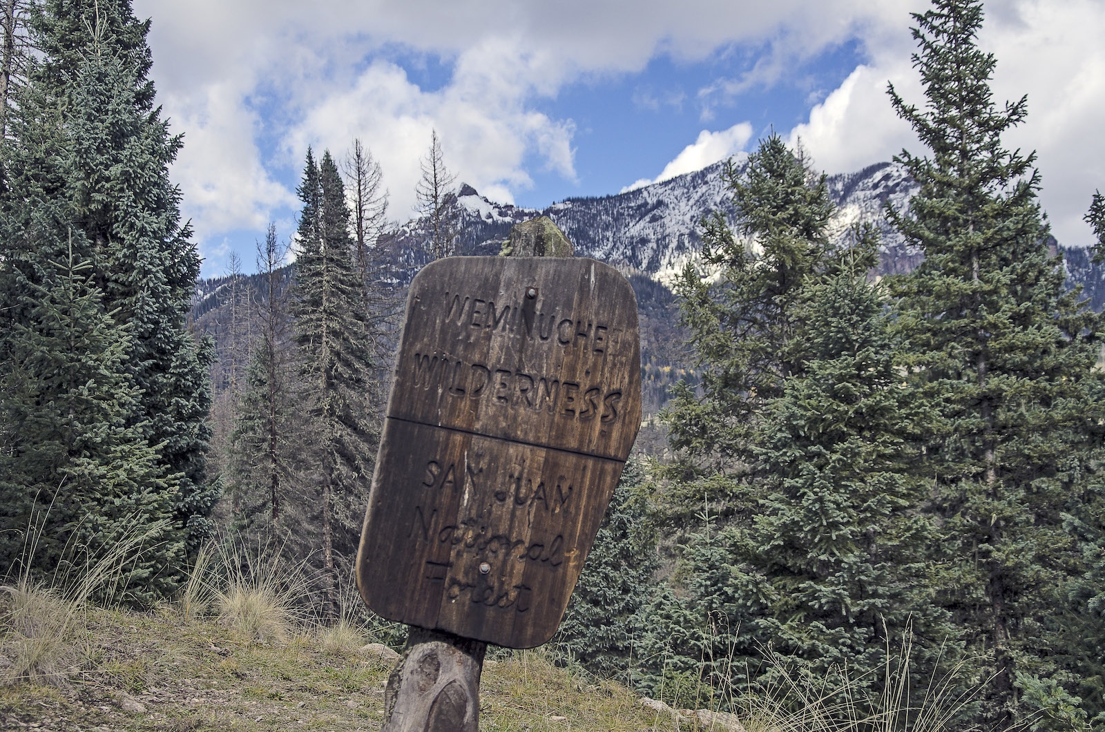 Weminuche Wilderness Area Sign Colorado