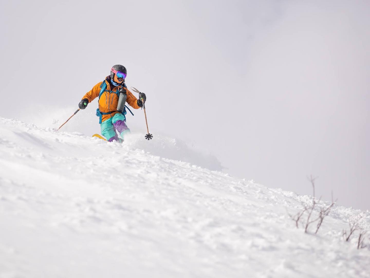 Image of a skier on powder in Bluebird Backcountry in Kremmling, Colorado