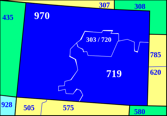 Colorado Area Codes Map