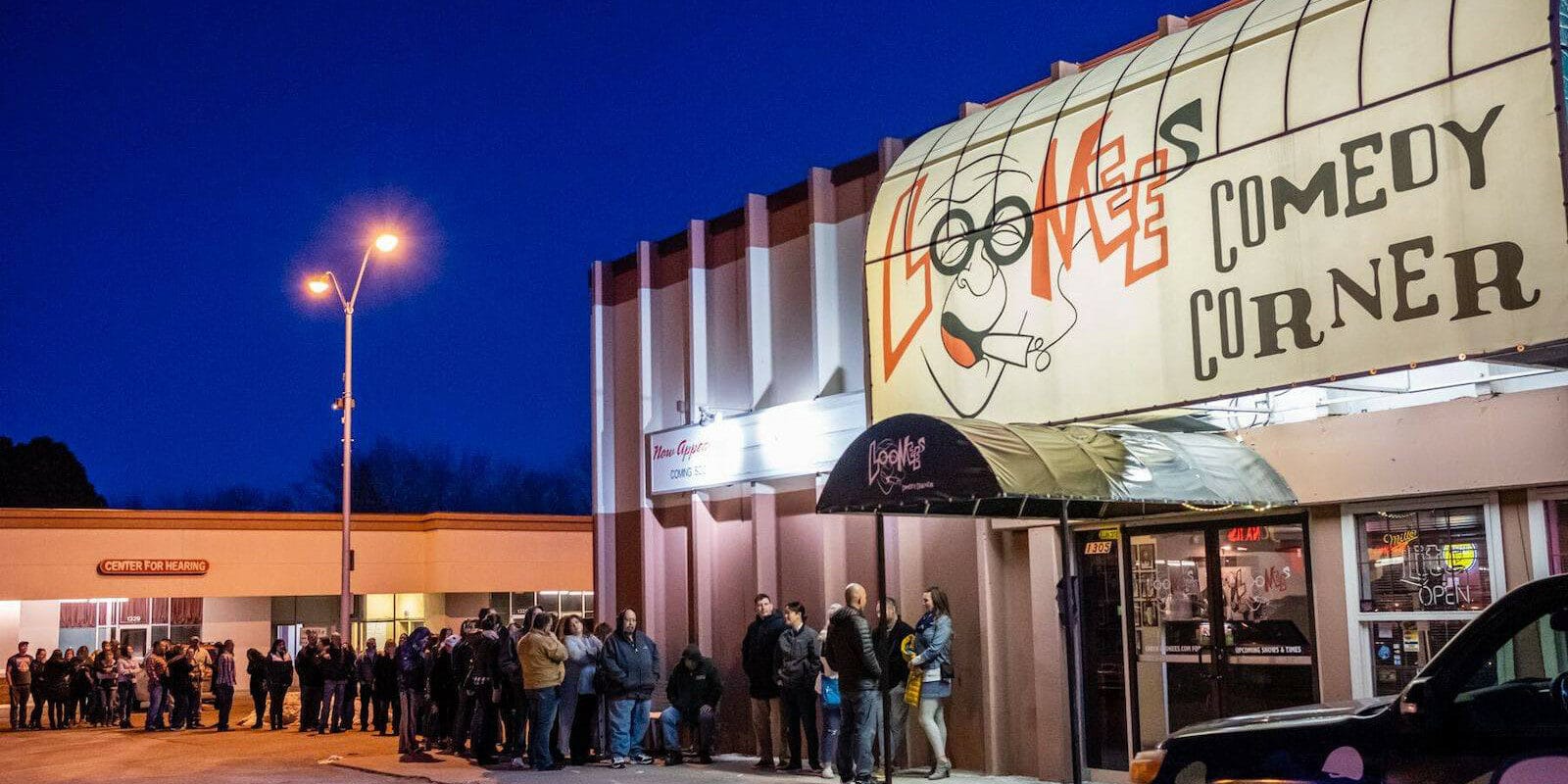 Image of the entrance to Loonees Comedy Corner in Colorado Springs, CO