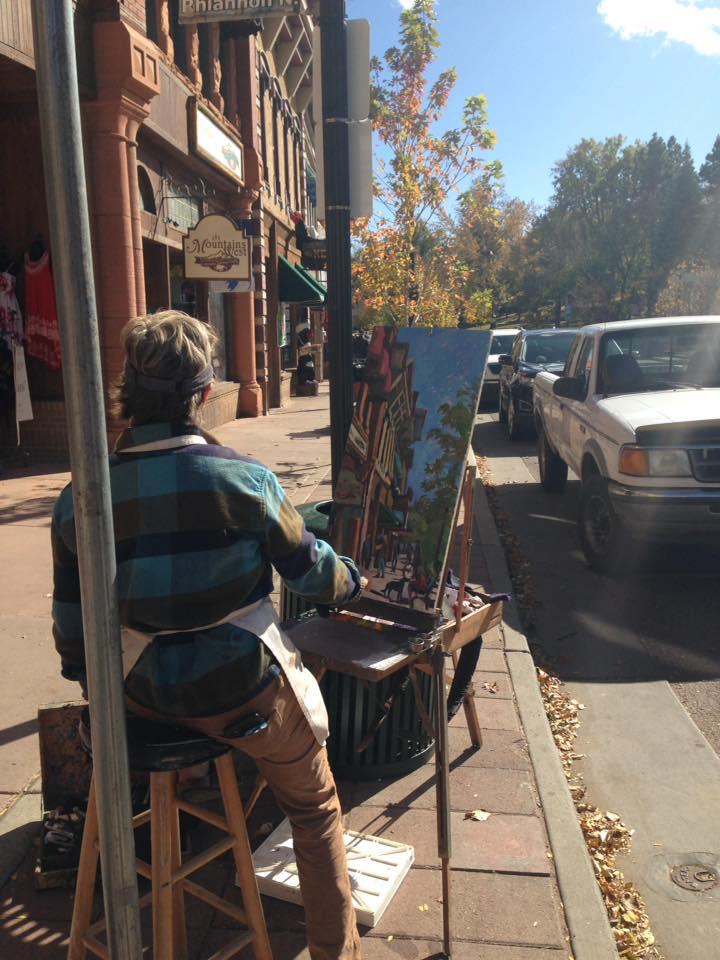 image of artist at manitou springs artwalk