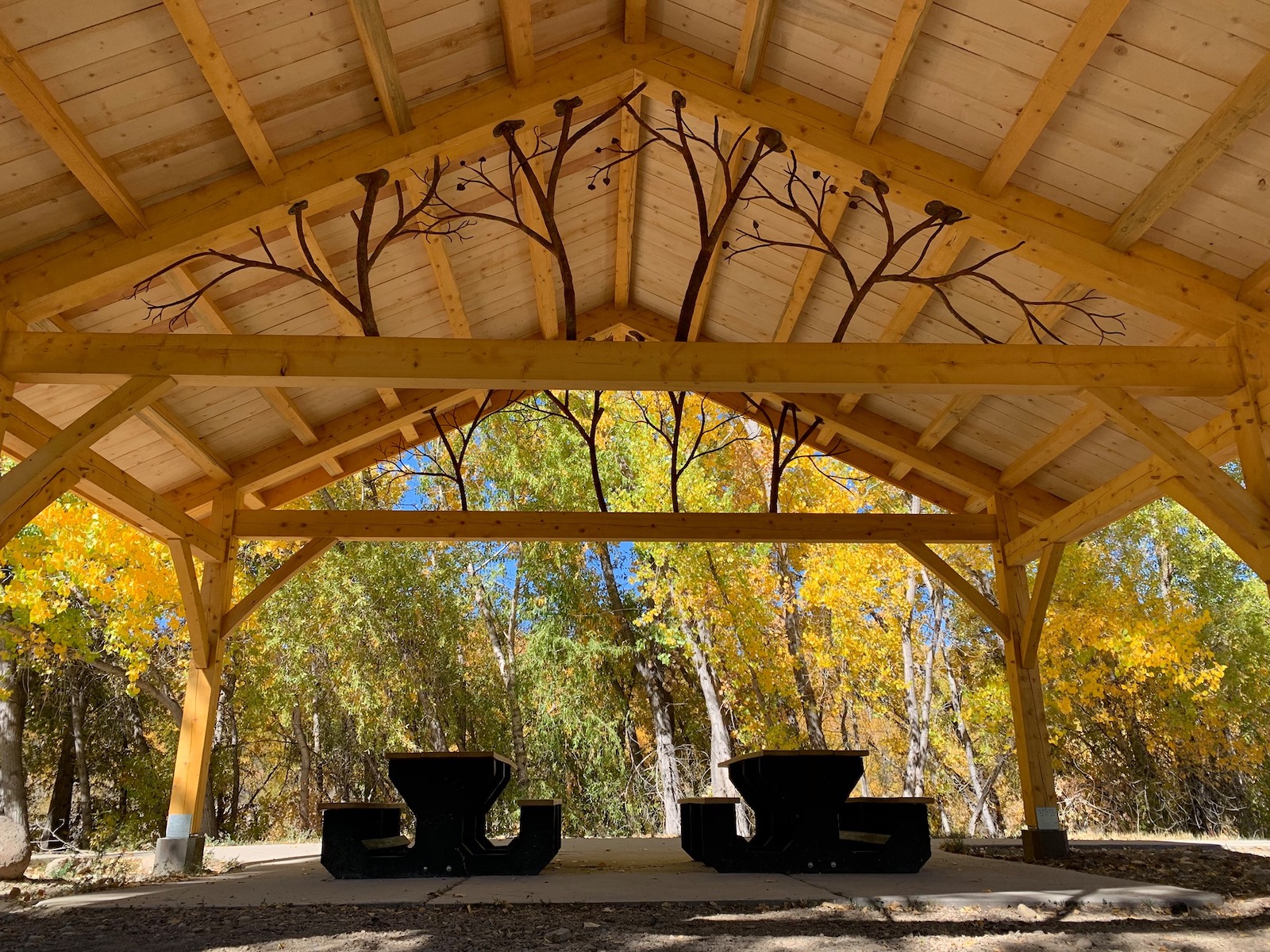 Image of a shelter in the Paonia River Park in Colorado