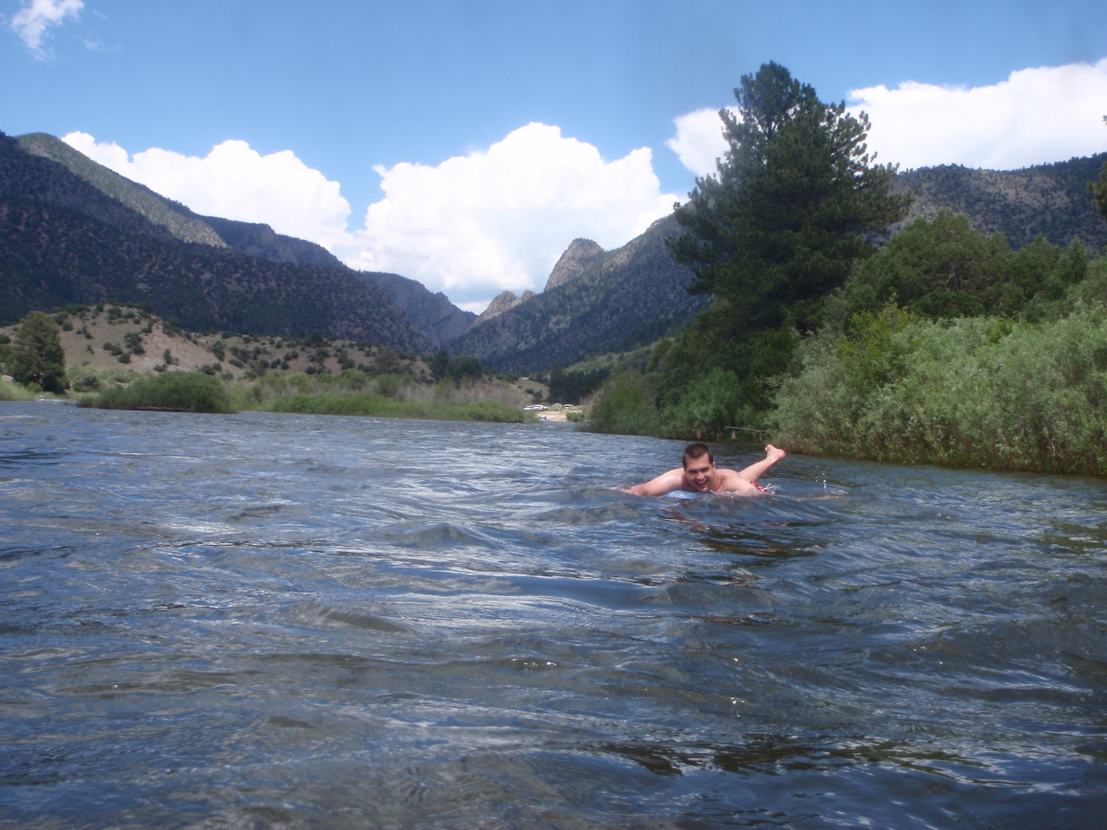 Colorado River Tuber Floating Down River