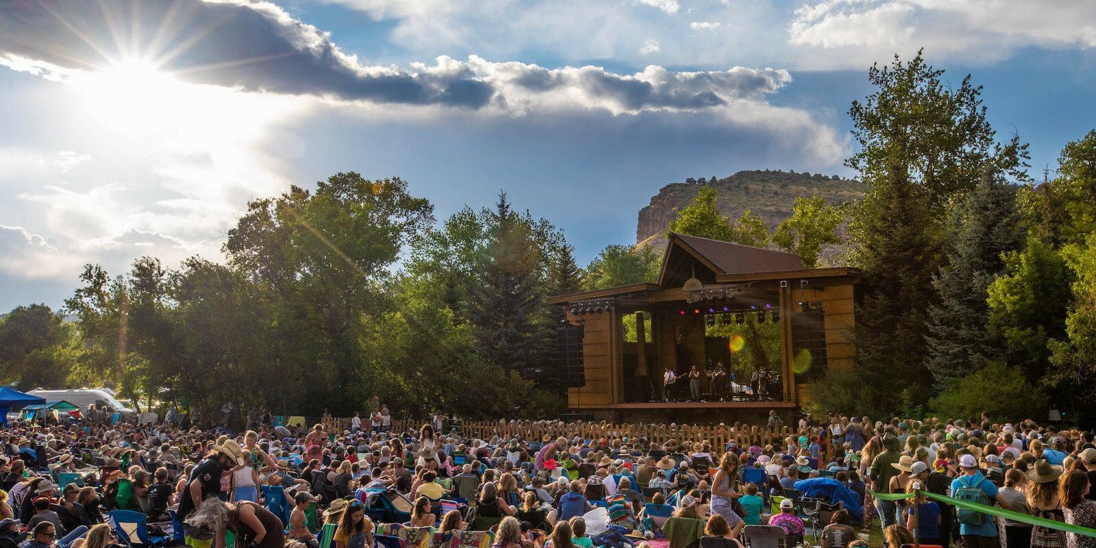 Image of the crowd at the Rocky Mountain Folks Festival in Lyons, Colorado