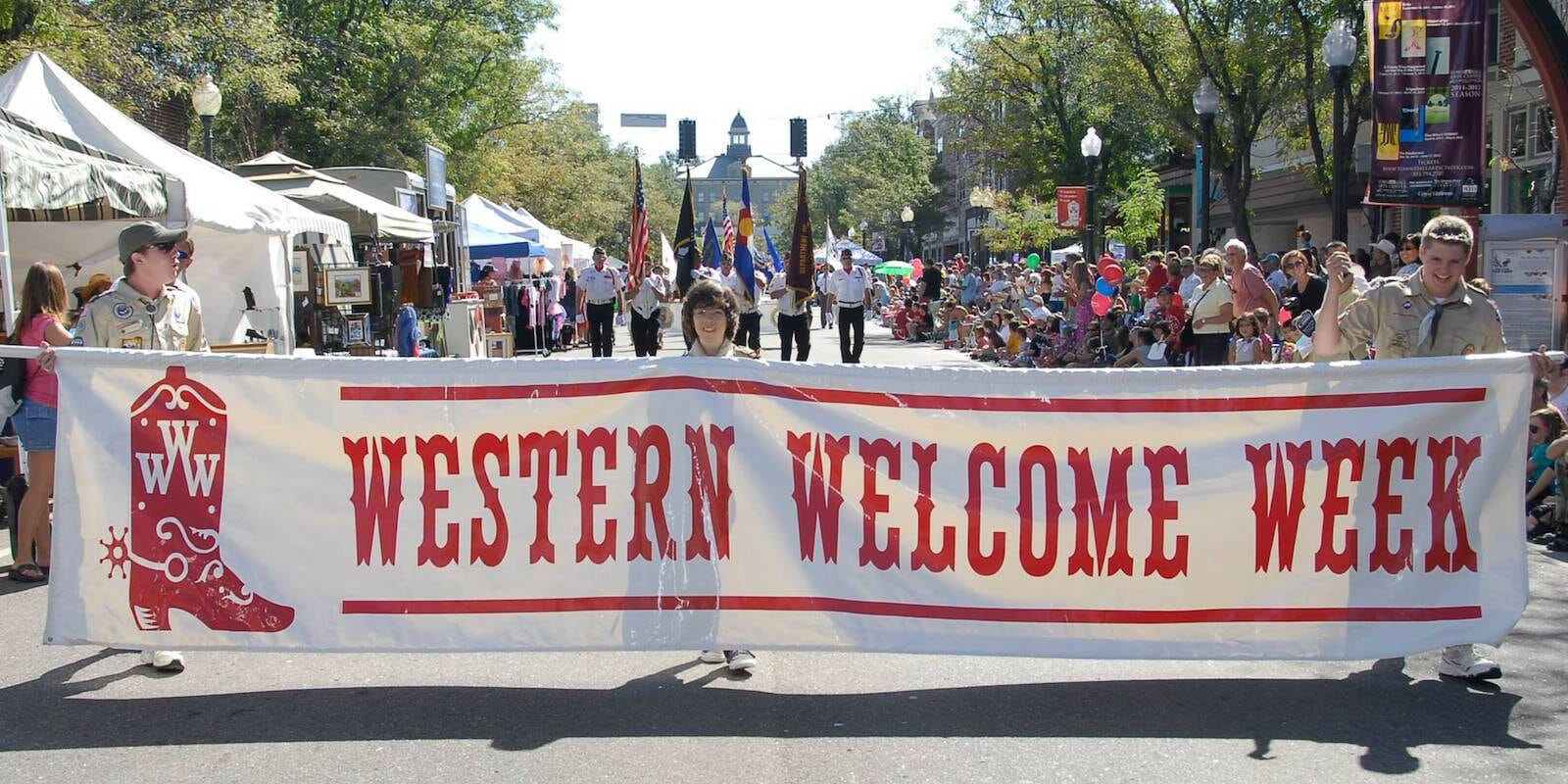 Image of the Western Welcome Week banner in Littleton, Colorado