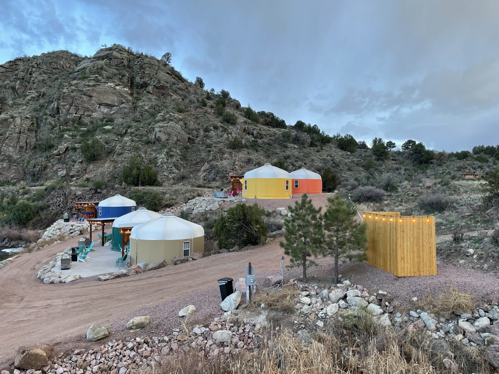 image of glamping yurts
