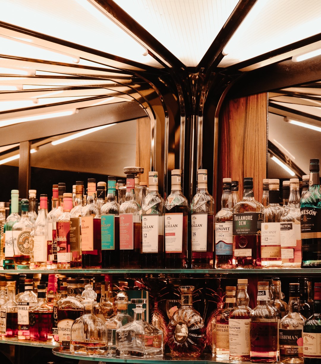 Image of some of the liquor at B&GC in the Halcyon at Cherry Creek in Denver, COlorado