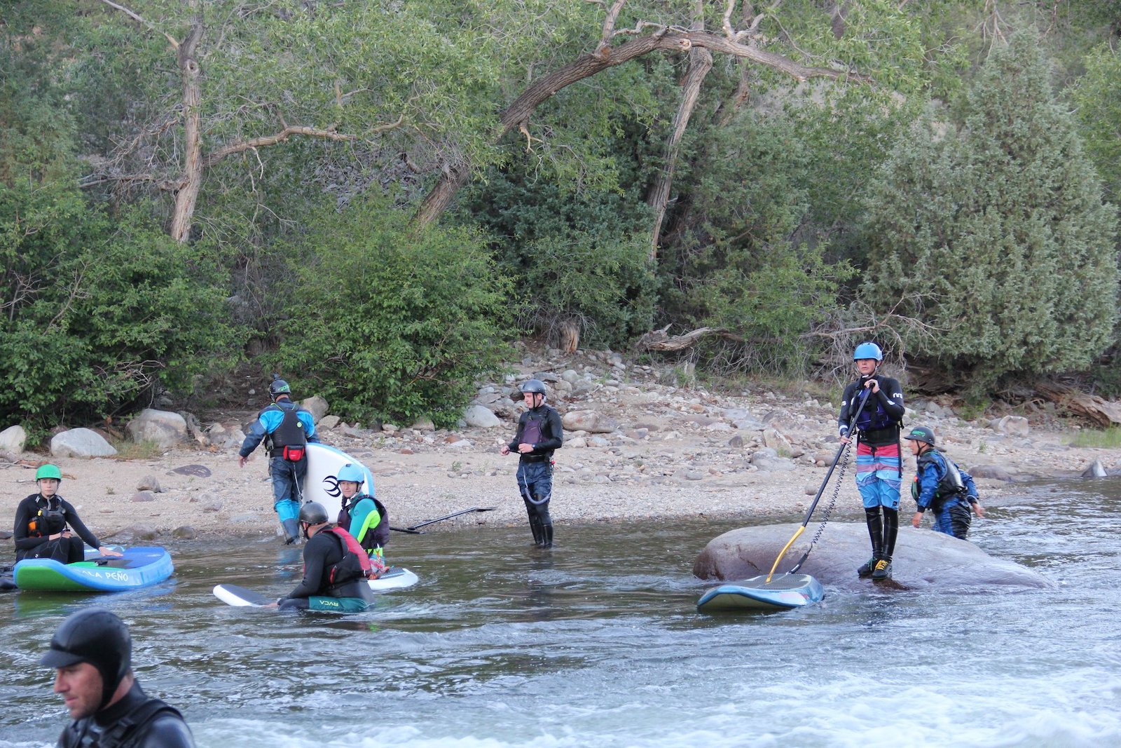 Image of paddle boarders from Buena Vista River Park in Colorado