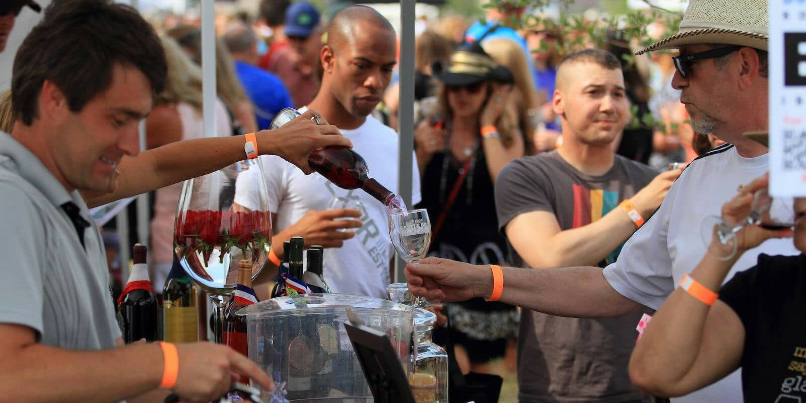 Image of a wine sampling at Castle Rock Winefest in Colorado