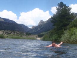 Image of a person floating down the Colorado River