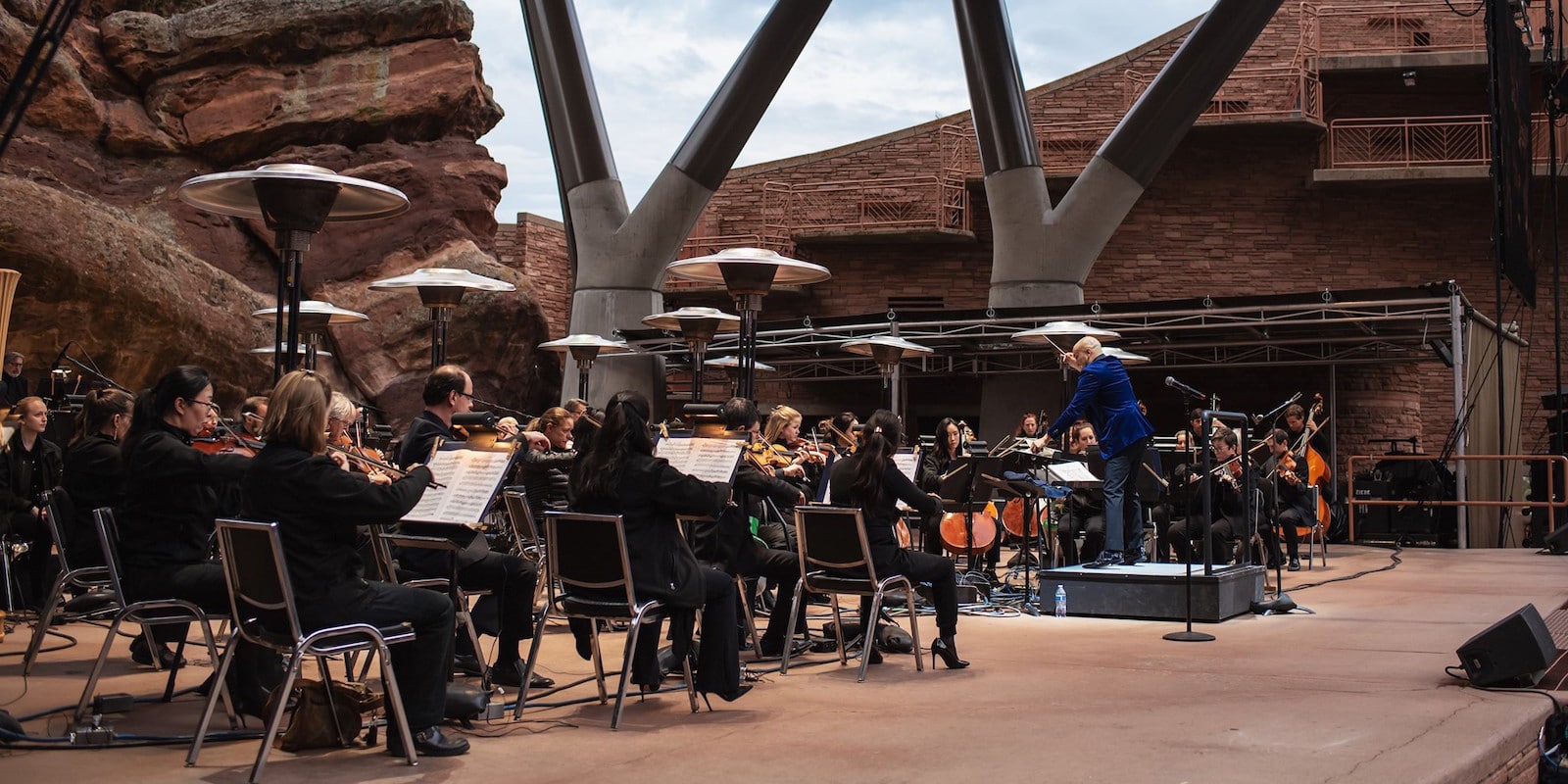 Image of the Colorado Symphony performing at Red Rock Amphitheater in Morrison Colorado