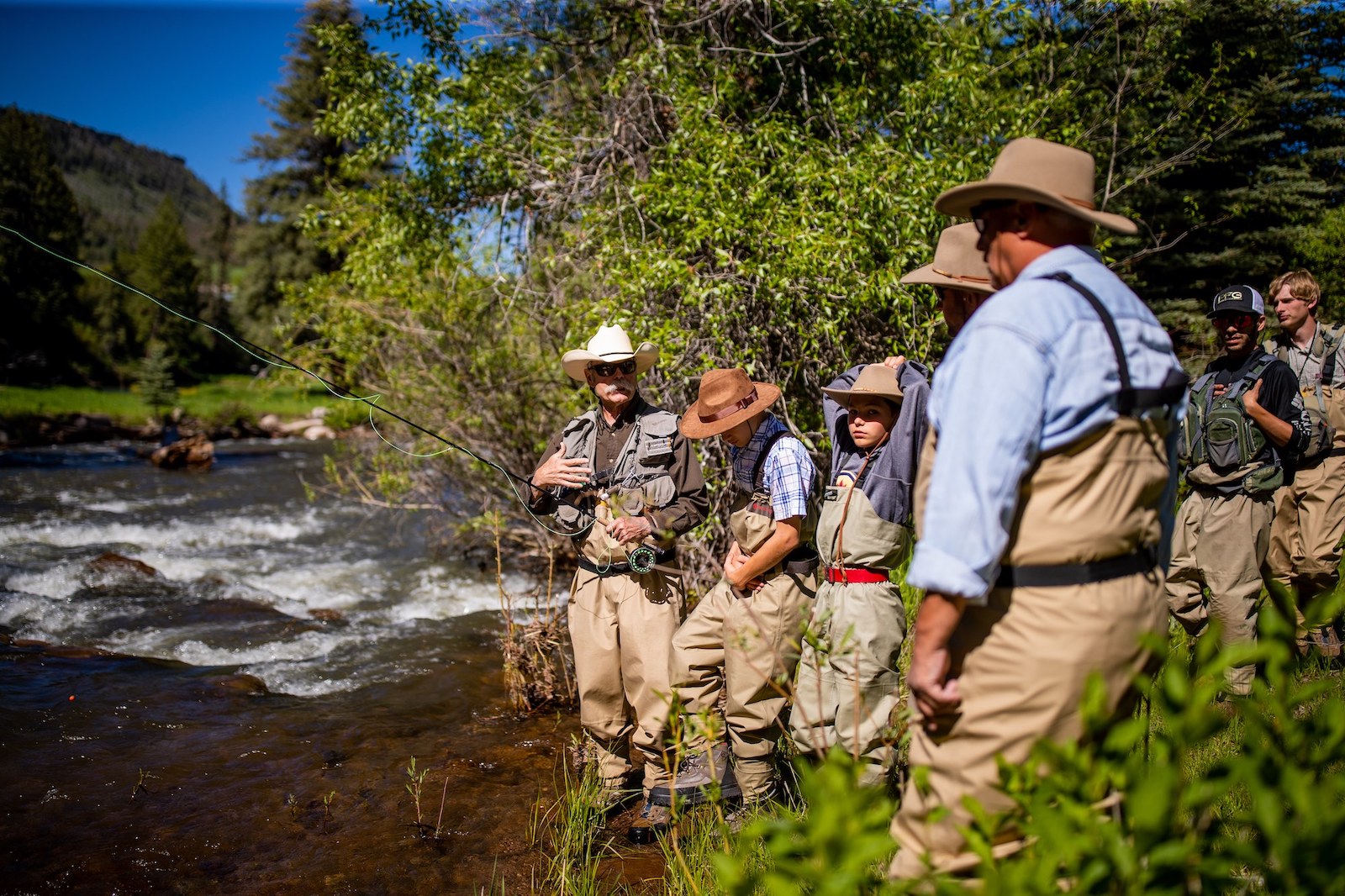 Image of people fly fishing at Colorado Trails Ranch in Durango