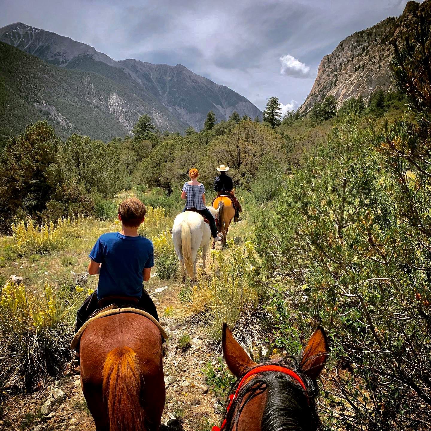 Image of the people horseback riding at Deer Valley Ranch in Colorado