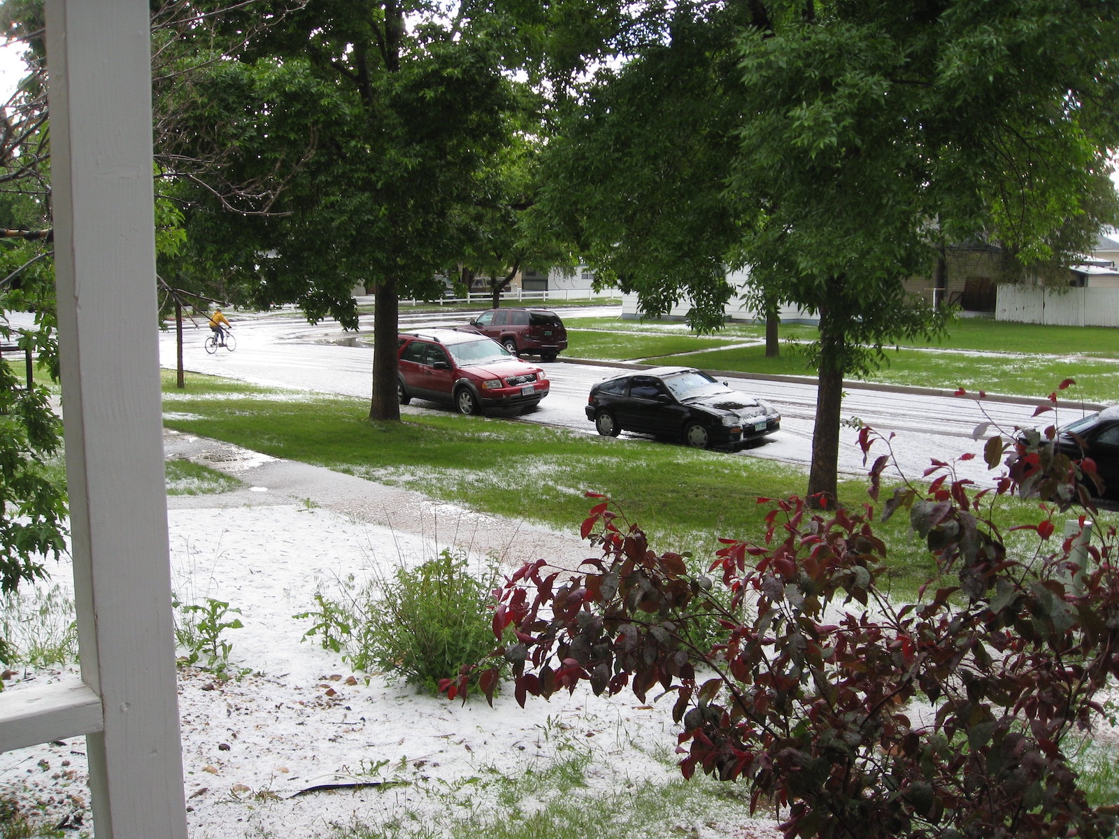 Image of the aftermath of a hail storm in Colorado