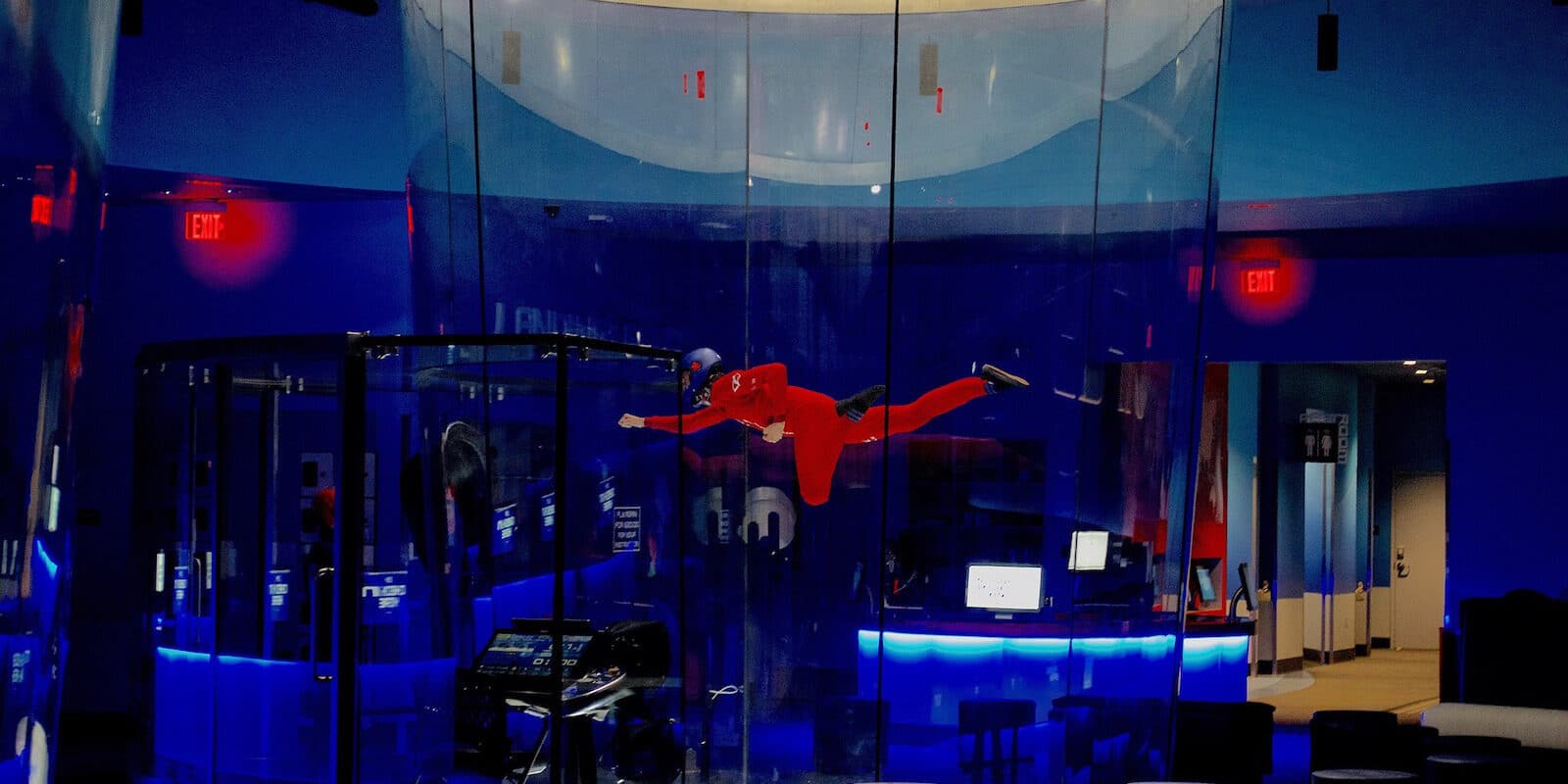 Image of a person flying at iFly, an indoor skydiving facility in Lone Tree, Colorado