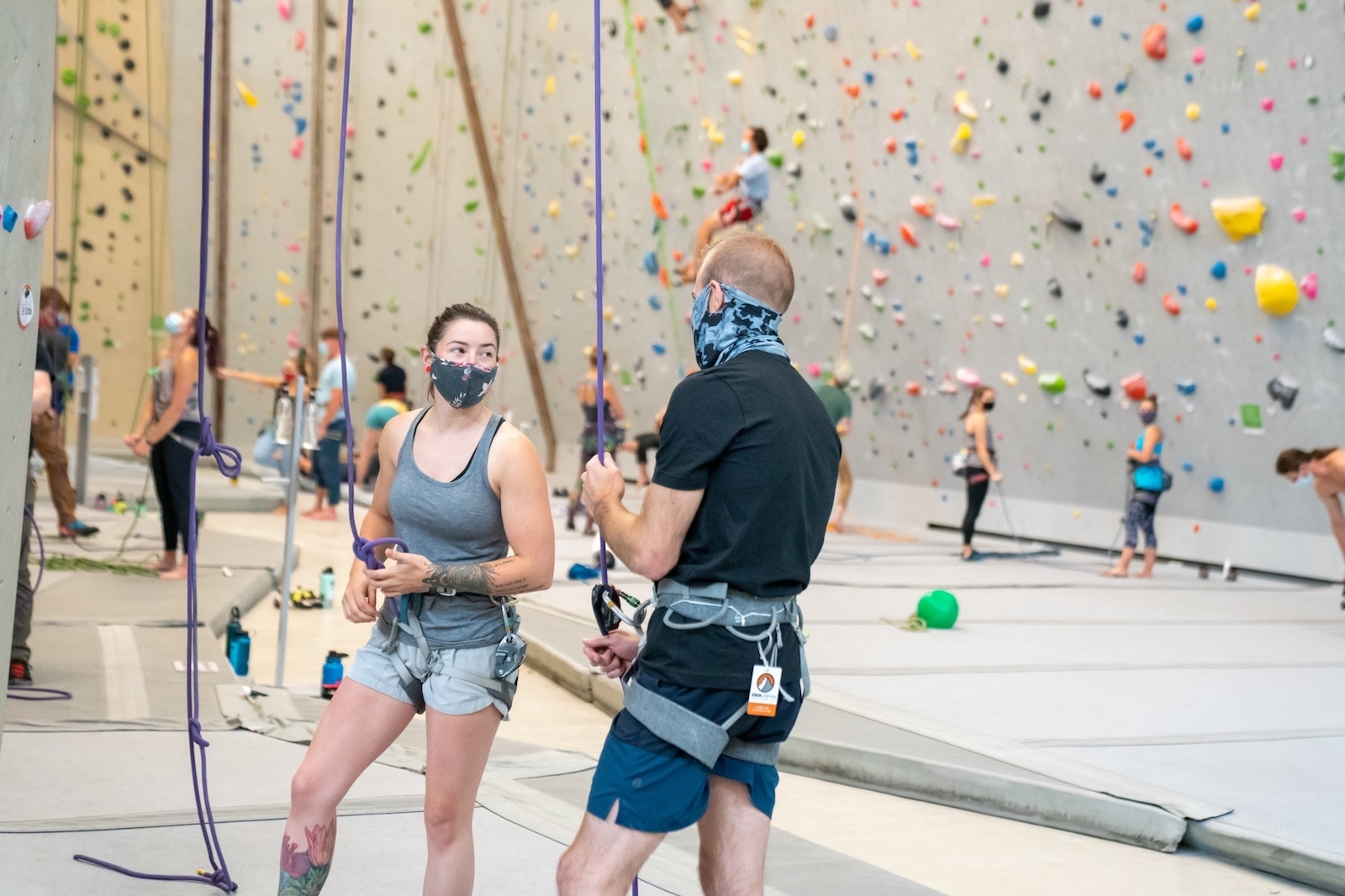 Image of people climbing at