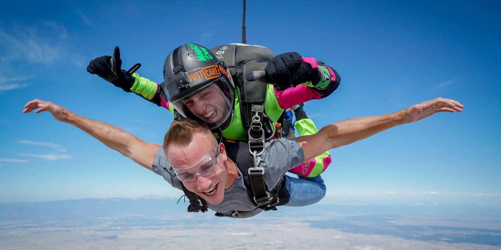 Image of tandem skydivers from Out of the Blue Skydiving in Calhan, CO