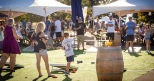 Image of people dancing at the Parker Oktoberfest in Colorado
