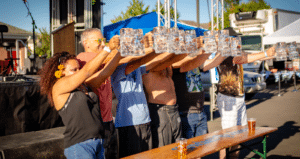 Image of the stein holding contest at Parker Oktoberfest in Colorado