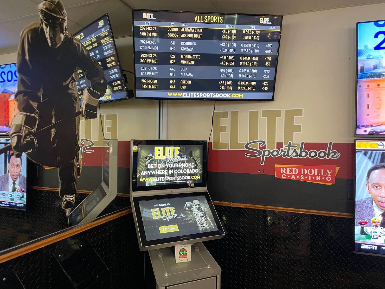 Image of an Elite Sportsbook machine at Red Dolly Casino in Black Hawk, Colorado