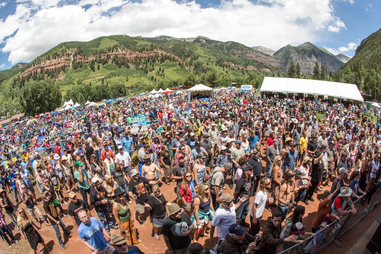 Image of the crowds at Telluride's RIDE festival in Colorado