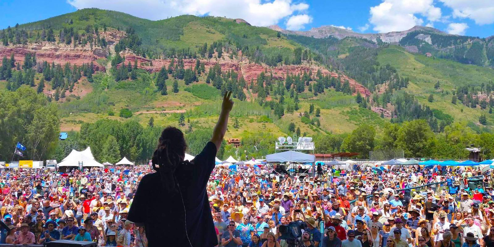 Image of the crowd view from stage at RIDE Festival in Telluride, Colorado