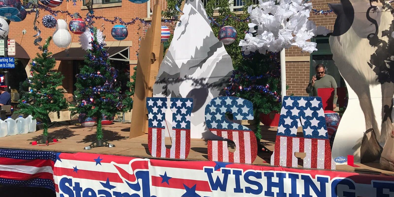 Image of a fourth of July parade float in Steamboat Springs, Colorado